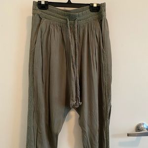 Olive green Aerie palazzo style tapered pants